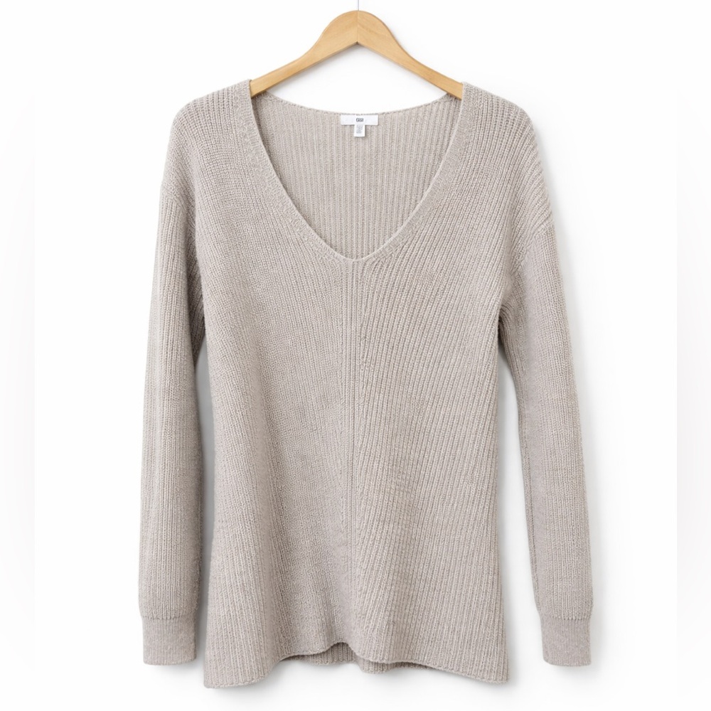 BP. Beige V-Neck Knit Sweater small